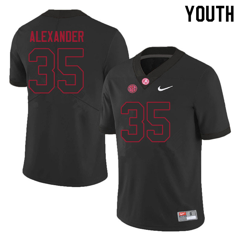 Youth #35 Jeremiah Alexander Alabama Crimson Tide College Football Jerseys Sale-Black